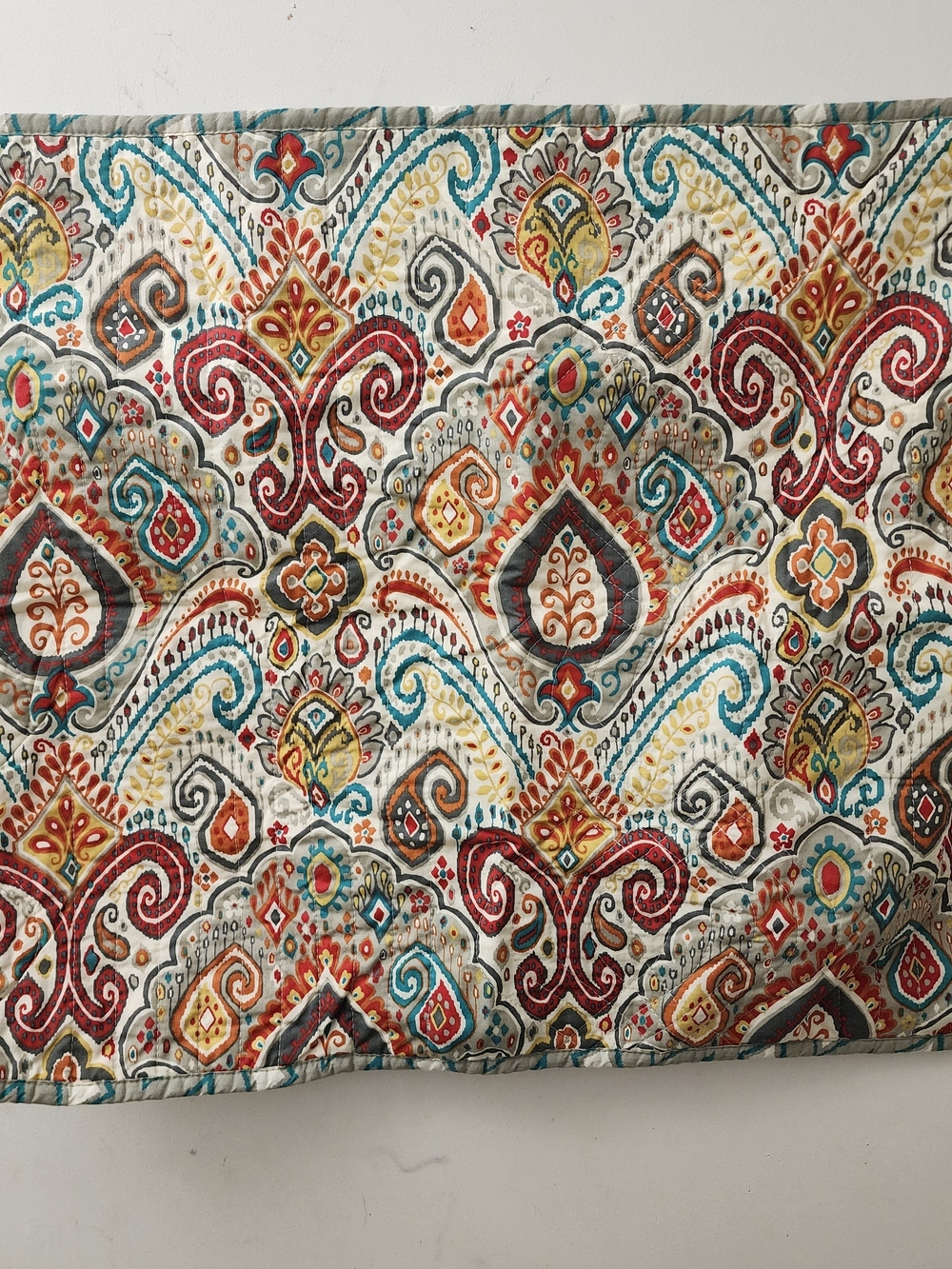 Waverly Standard Paisley & Lattice Pillow Multicolor Paisley Quilted Throw Panel